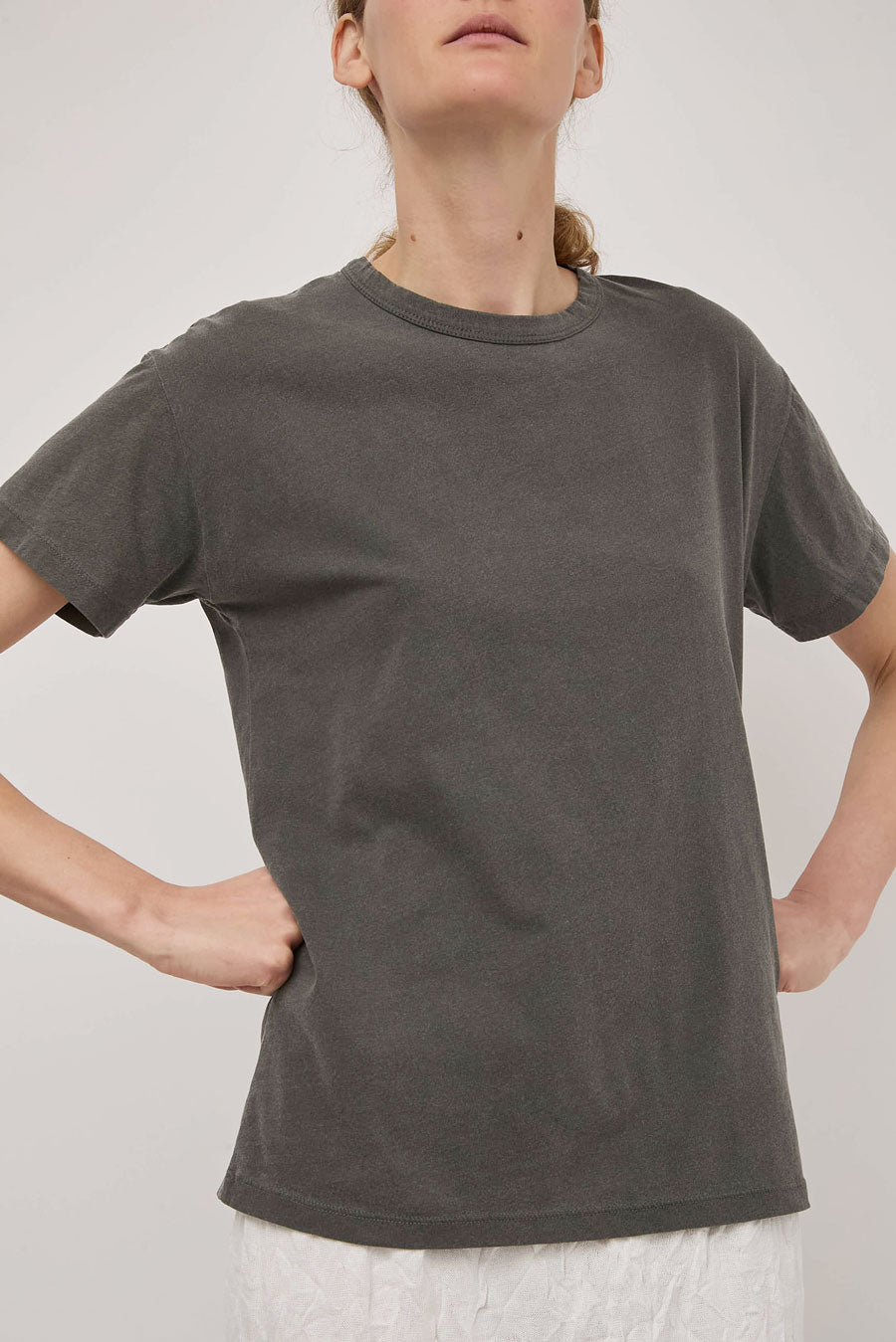 Black Crane Regular Short Sleeve Tee in Slate