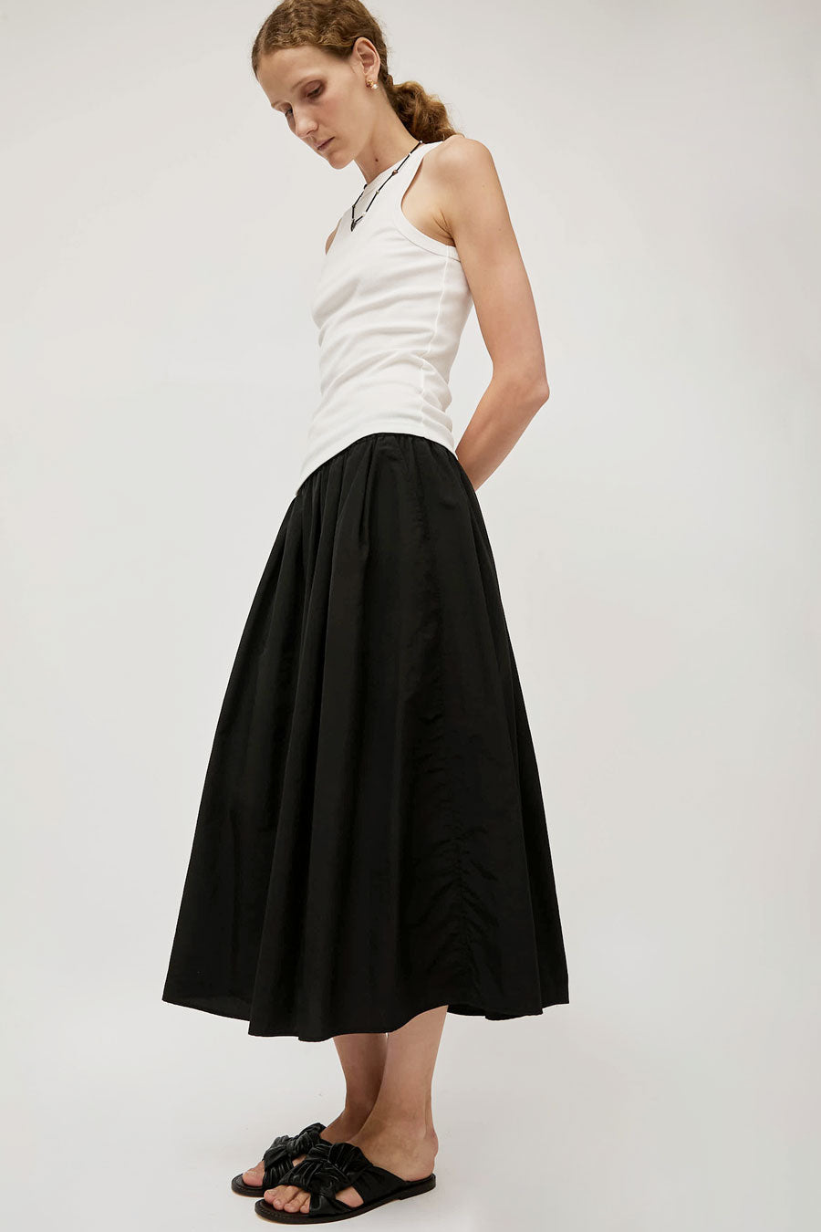 No.6 Mel Skirt in Black Nylon
