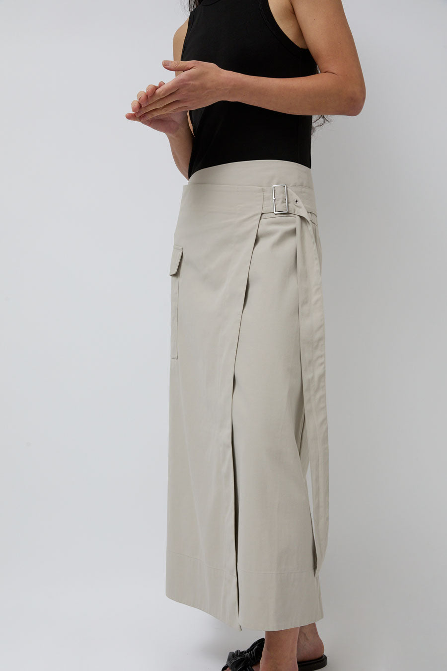 St. Agni Utility Wrap Skirt in Creme